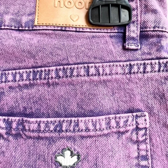 Noon purple acid wash wide leg jeans size 38 / US 6 new with tags - Picture 6 of 7
